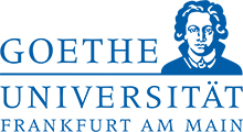 Logo Universität Frankfurt. Das Logo besteht aus dem Namen der Universität, sowie einer Goethe-Büste