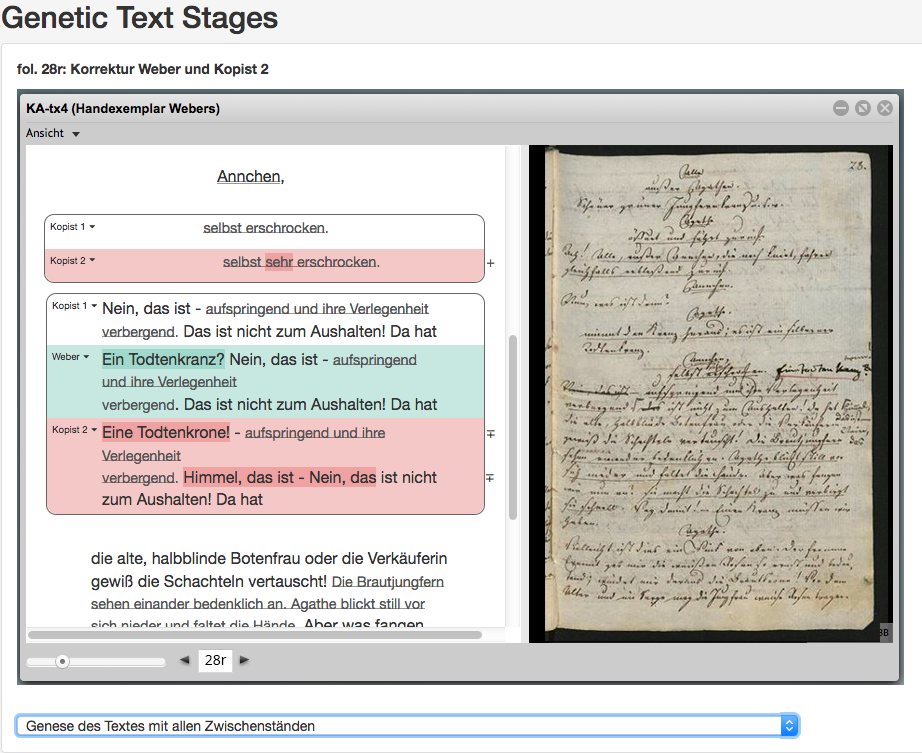 Genetic Text Stages